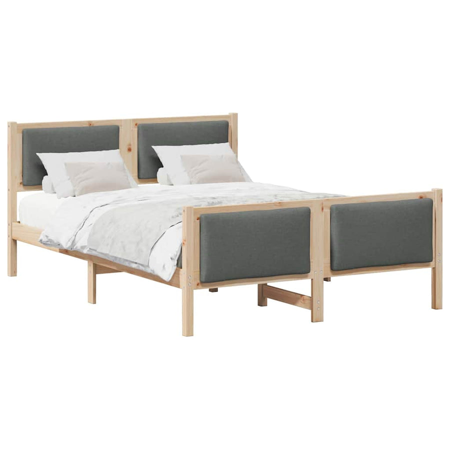 Bedframe met hoofdeinde Donkergrijs 150 x 200 cm Stof