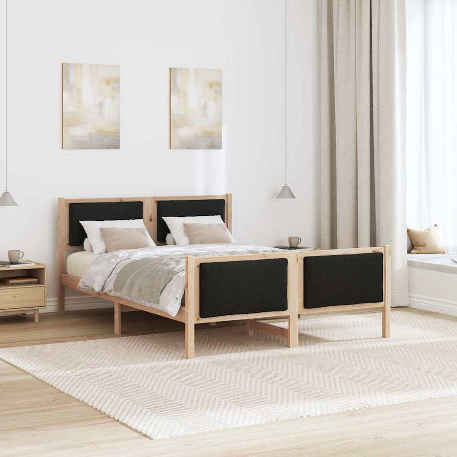 Bedframe met hoofdeinde Zwart 150 x 200 cm Stof