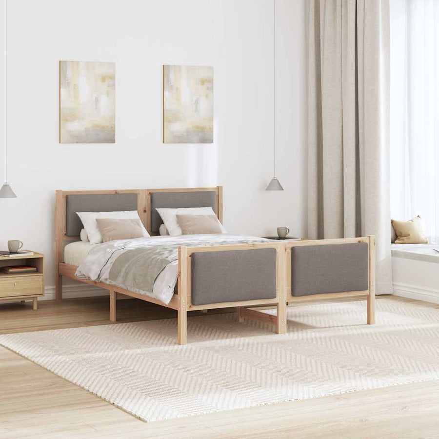 Bedframe met hoofdeinde Taupe 150 x 200 cm Stof