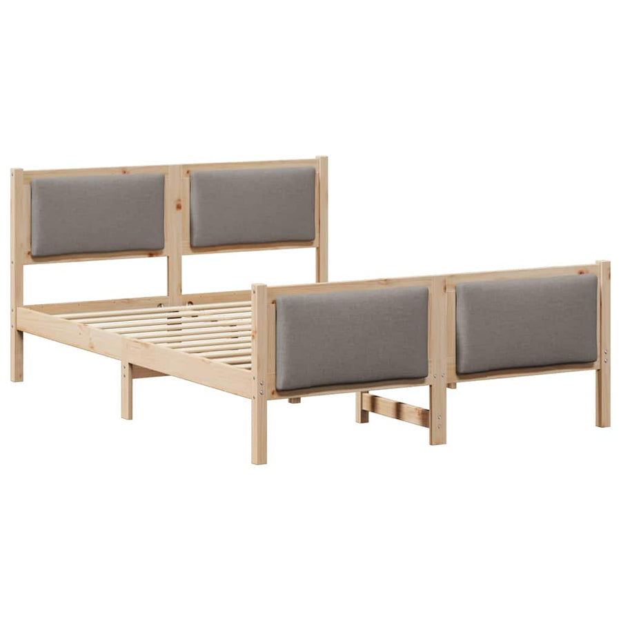 Bedframe met hoofdeinde Taupe 150 x 200 cm Stof