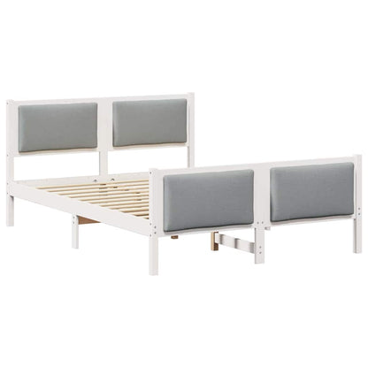 Bedframe met hoofdeinde Lichtgrijs 150 x 200 cm Stof