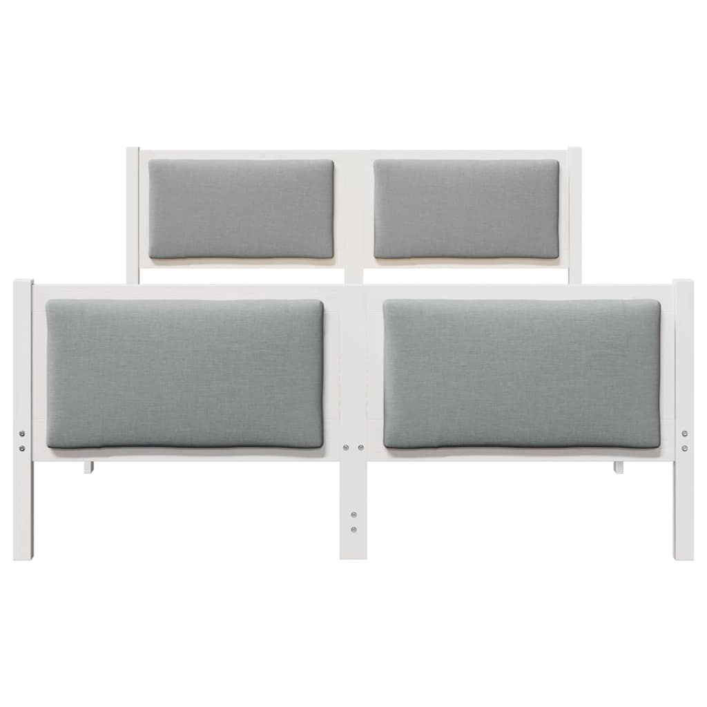 Bedframe met hoofdeinde Lichtgrijs 150 x 200 cm Stof