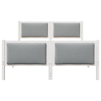 Bedframe met hoofdeinde Lichtgrijs 150 x 200 cm Stof