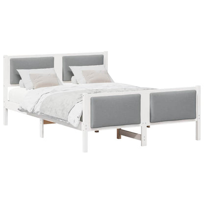 Bedframe met hoofdeinde Lichtgrijs 150 x 200 cm Stof
