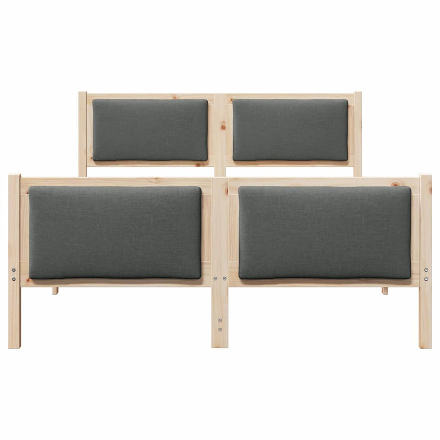 Bedframe met hoofdeinde Donkergrijs 140 x 200 cm Stof