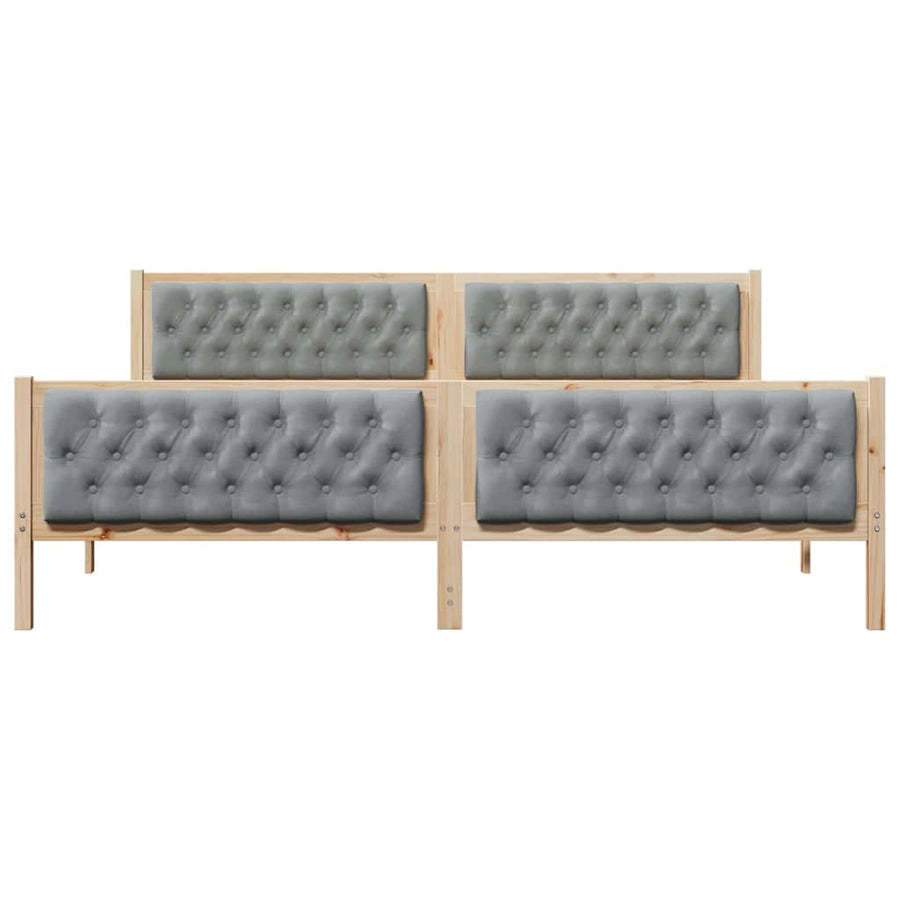 Bedframe met hoofdeinde Lichtgrijs 200 x 200 cm Stof