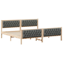 Bedframe met hoofdeinde Donkergrijs 200 x 200 cm Stof
