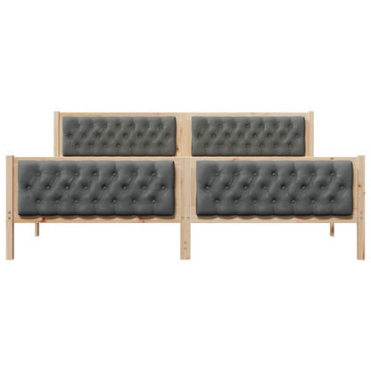 Bedframe met hoofdeinde Donkergrijs 200 x 200 cm Stof