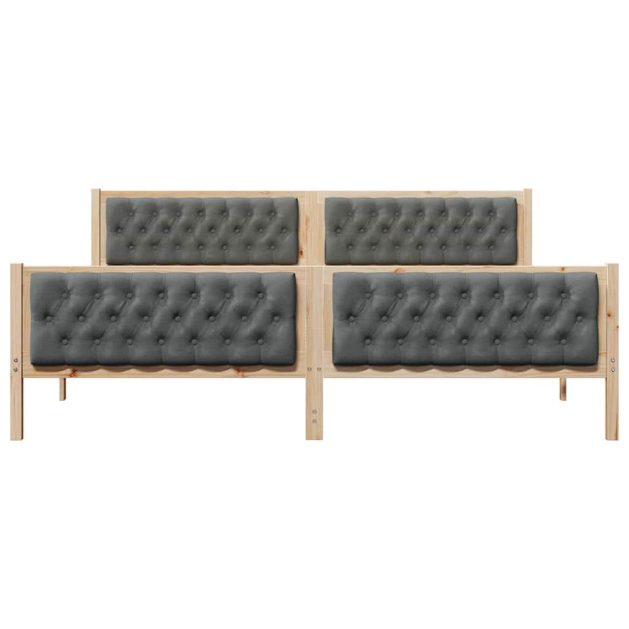 Bedframe met hoofdeinde Donkergrijs 200 x 200 cm Stof