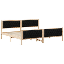 Bedframe met hoofdeinde Zwart 200 x 200 cm Stof