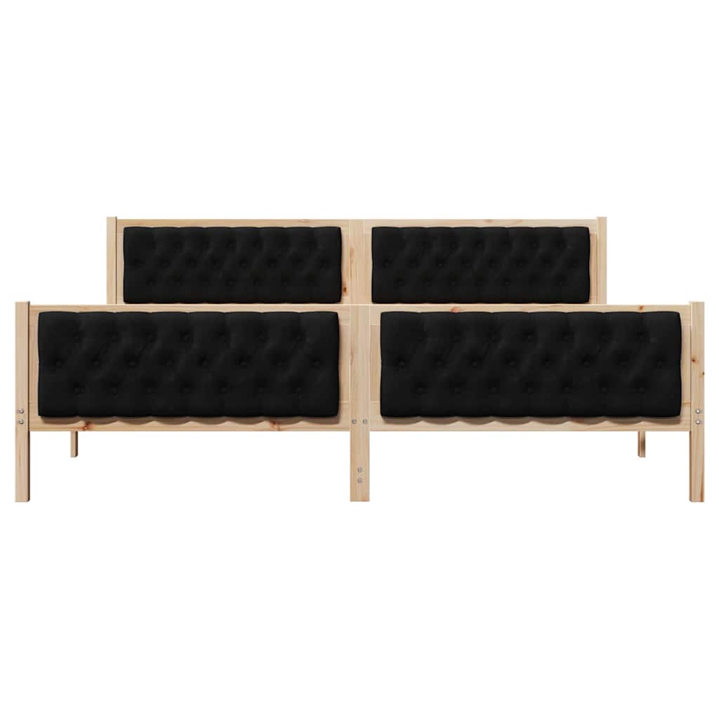 Bedframe met hoofdeinde Zwart 200 x 200 cm Stof