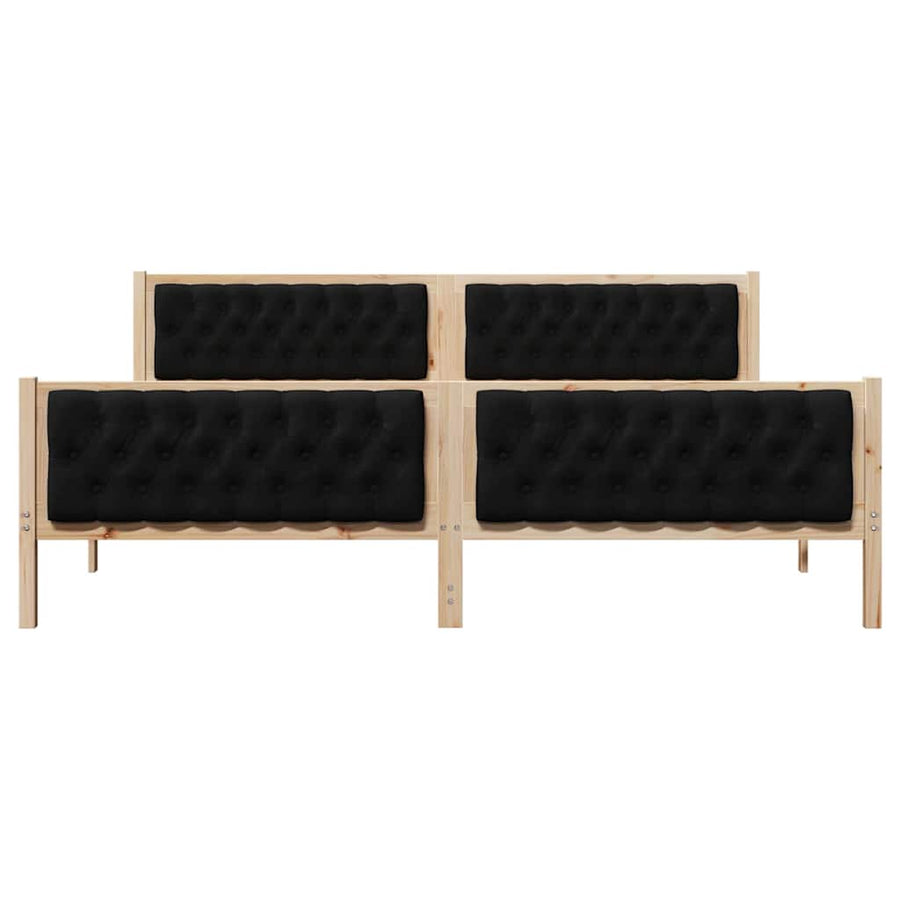 Bedframe met hoofdeinde Zwart 200 x 200 cm Stof