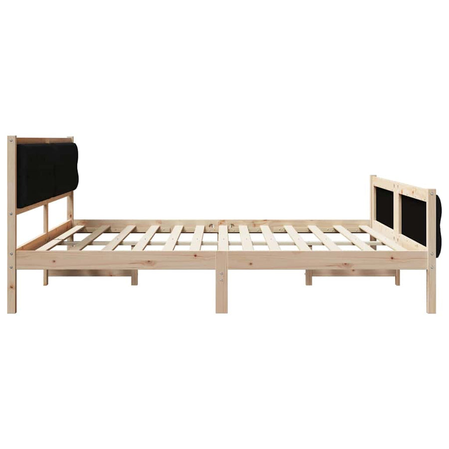 Bedframe met hoofdeinde Zwart 200 x 200 cm Stof