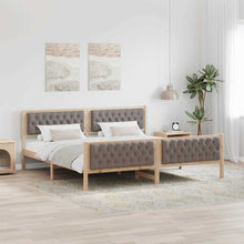 Bedframe met hoofdeinde Taupe 200 x 200 cm Stof