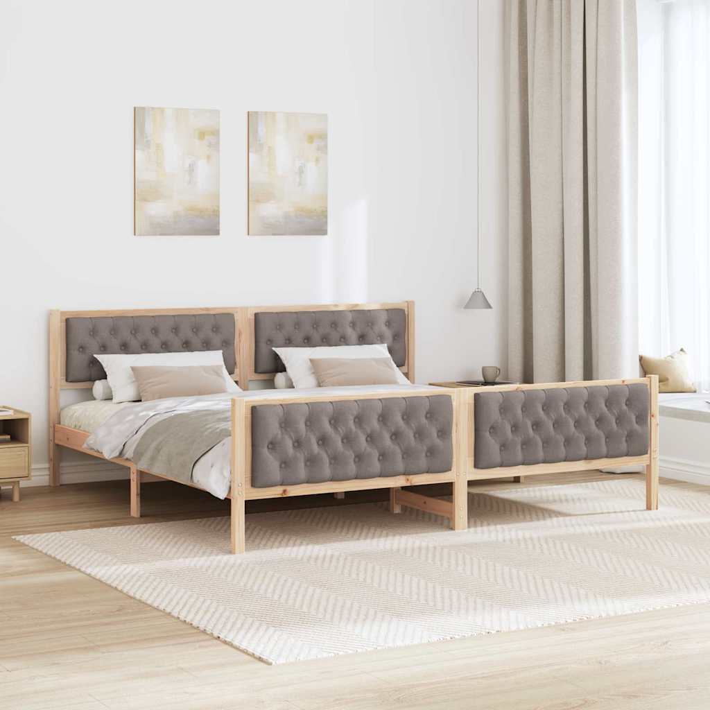 Bedframe met hoofdeinde Taupe 200 x 200 cm Stof