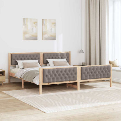 Bedframe met hoofdeinde Taupe 200 x 200 cm Stof