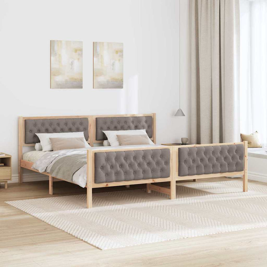 Bedframe met hoofdeinde Taupe 200 x 200 cm Stof