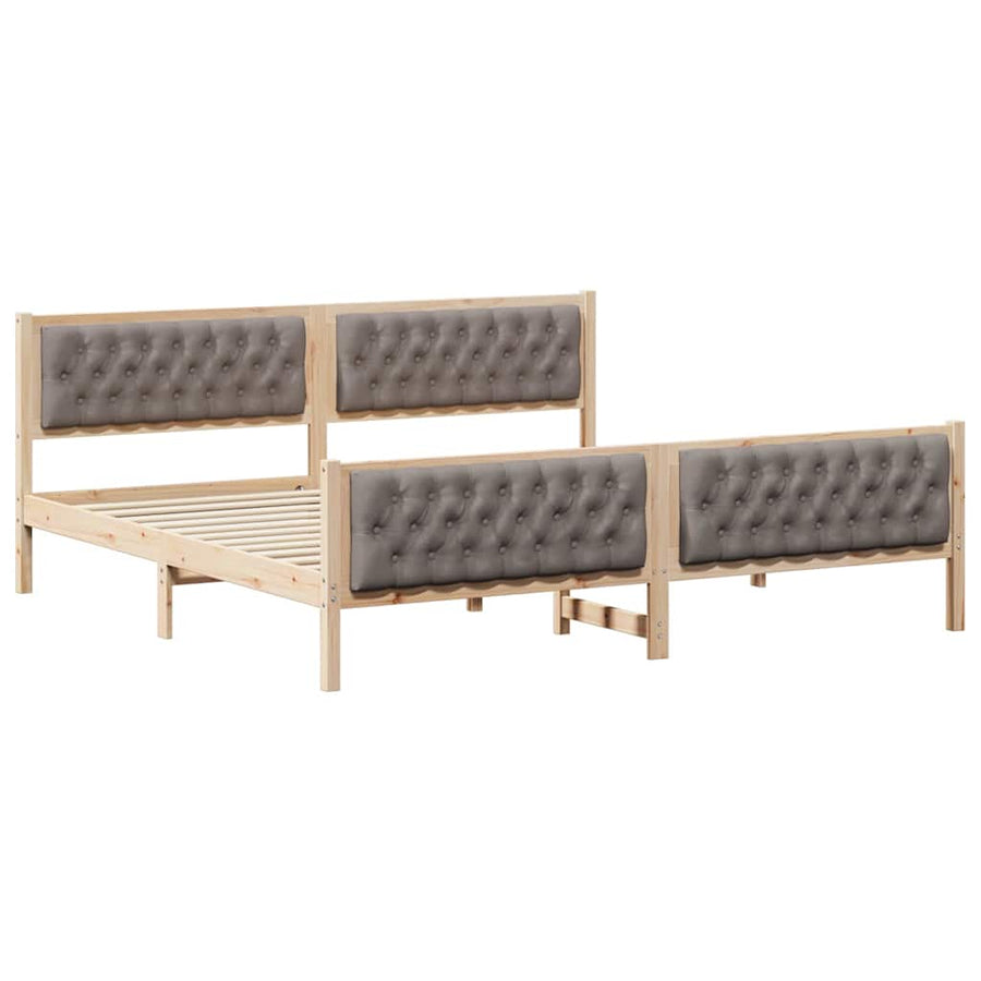 Bedframe met hoofdeinde Taupe 200 x 200 cm Stof