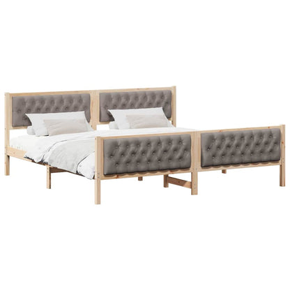 Bedframe met hoofdeinde Taupe 200 x 200 cm Stof