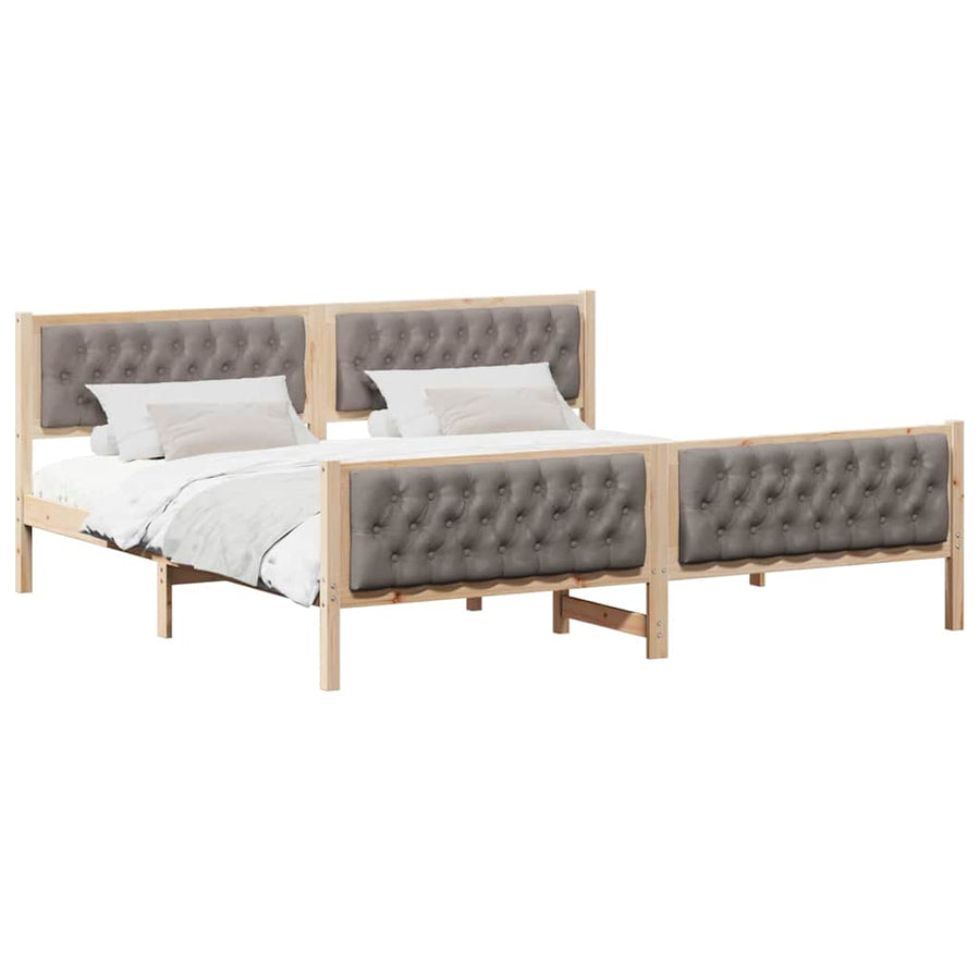 Bedframe met hoofdeinde Taupe 200 x 200 cm Stof