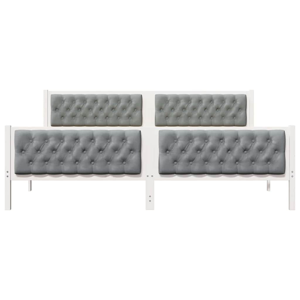 Bedframe met hoofdeinde Lichtgrijs 200 x 200 cm Stof