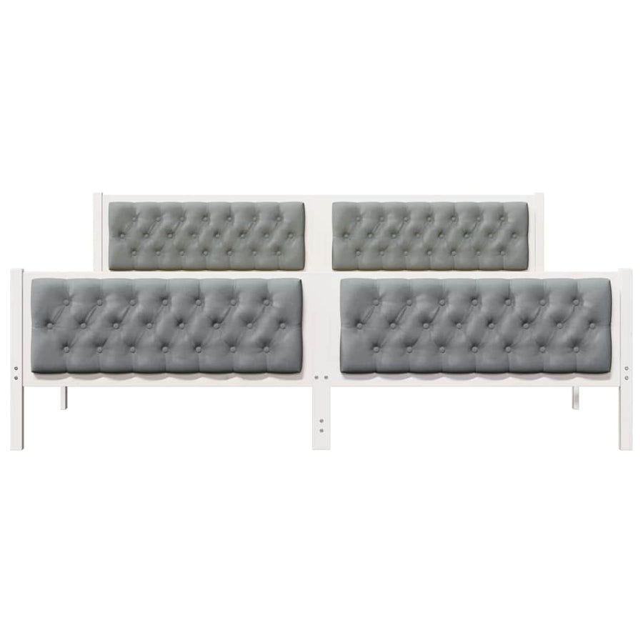 Bedframe met hoofdeinde Lichtgrijs 200 x 200 cm Stof