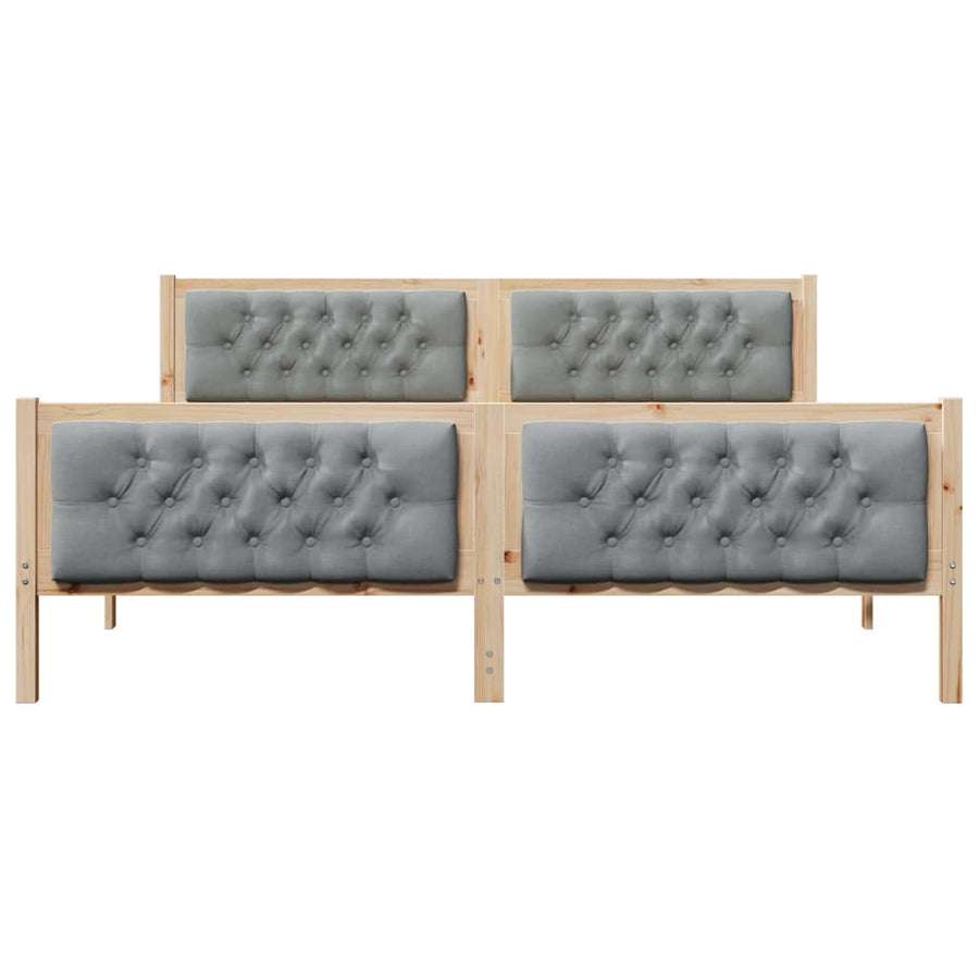 Bedframe met hoofdeinde Lichtgrijs 180 x 200 cm Stof