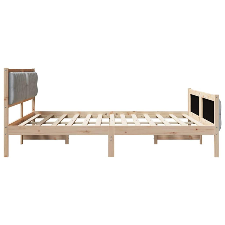 Bedframe met hoofdeinde Lichtgrijs 180 x 200 cm Stof