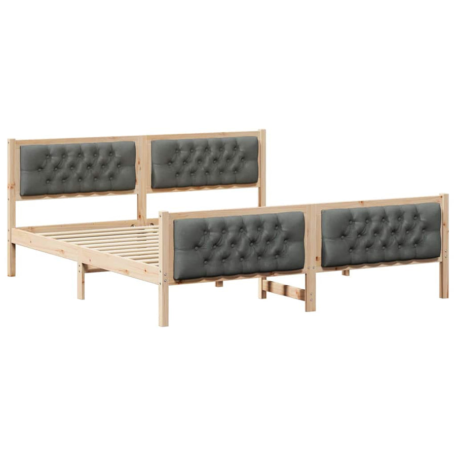 Bedframe met hoofdeinde Donkergrijs 180 x 200 cm Stof