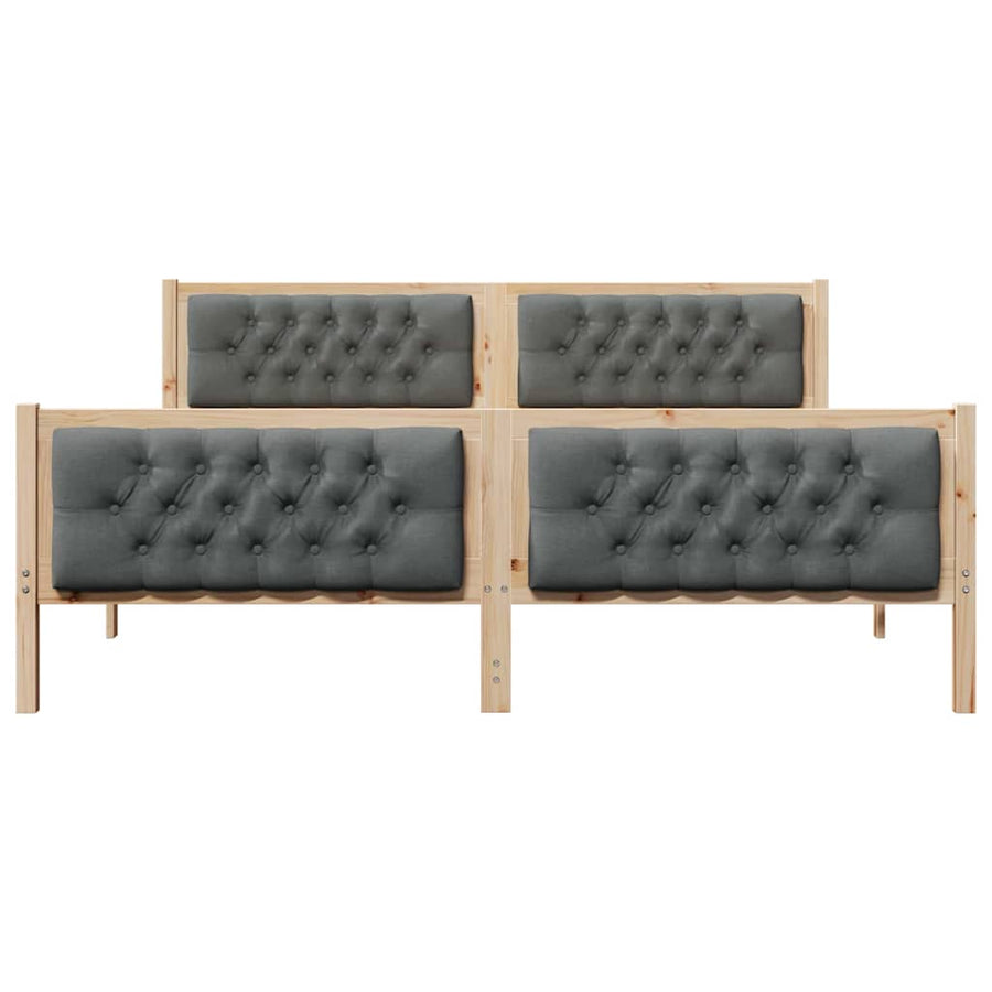 Bedframe met hoofdeinde Donkergrijs 180 x 200 cm Stof