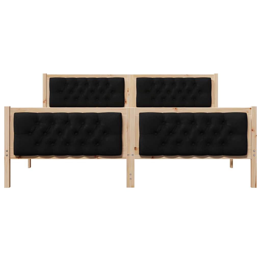Bedframe met hoofdeinde Zwart 180 x 200 cm Stof