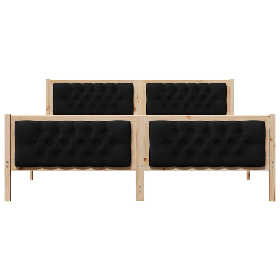 Bedframe met hoofdeinde Zwart 180 x 200 cm Stof