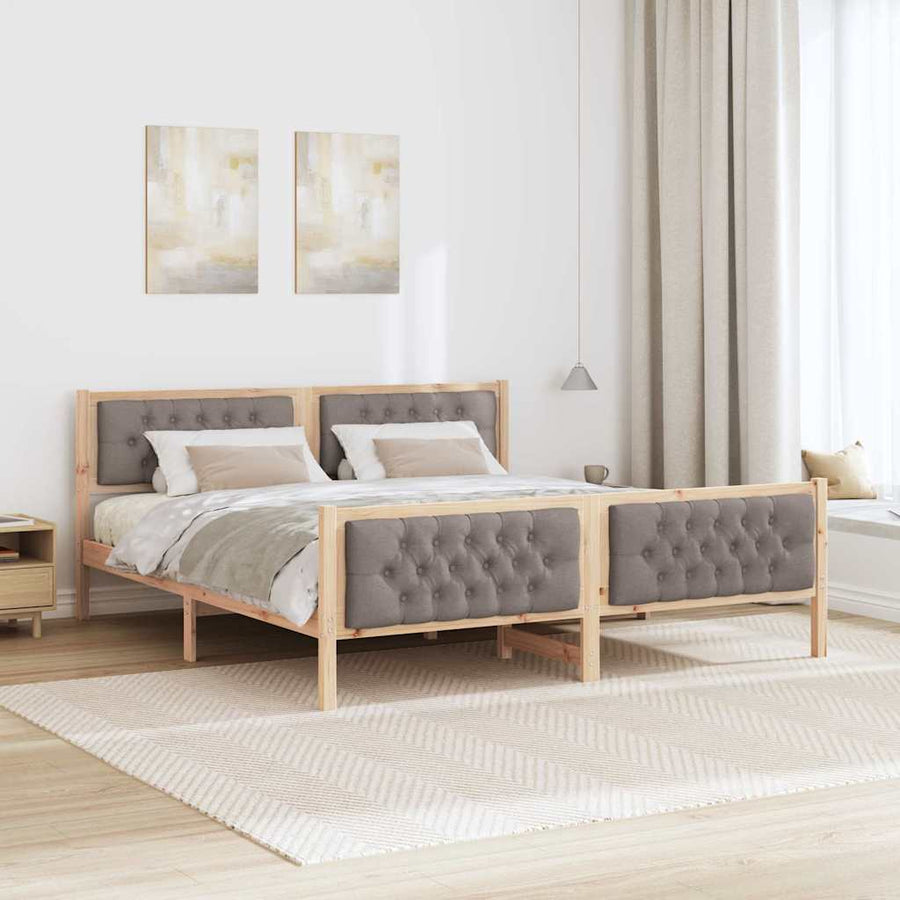 Bedframe met hoofdeinde Taupe 180 x 200 cm Stof