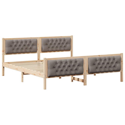 Bedframe met hoofdeinde Taupe 180 x 200 cm Stof