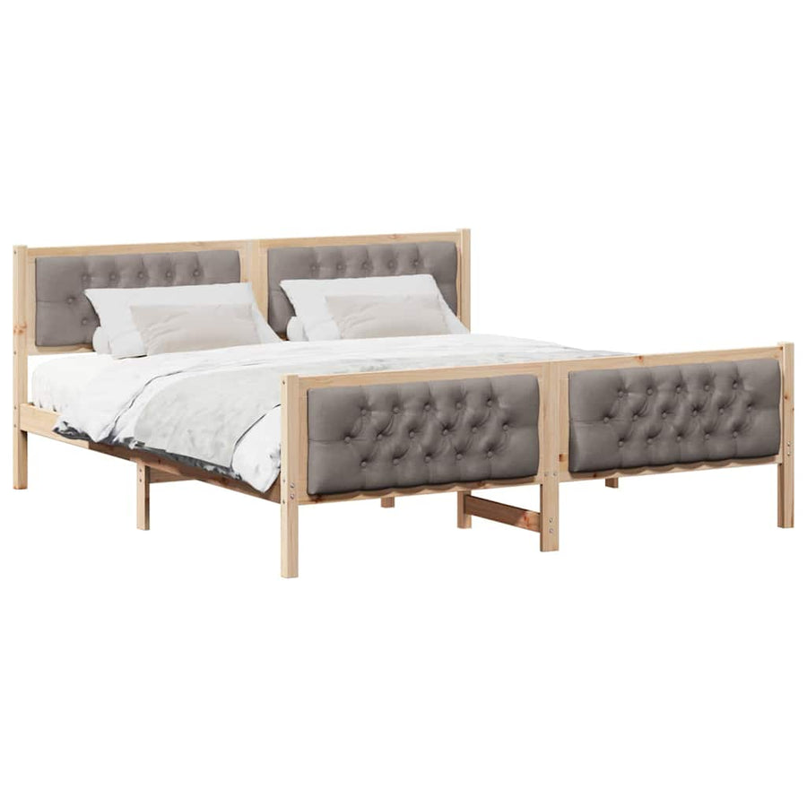 Bedframe met hoofdeinde Taupe 180 x 200 cm Stof