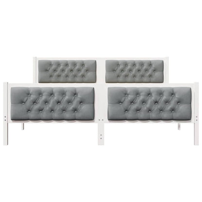 Bedframe met hoofdeinde Lichtgrijs 180 x 200 cm Stof