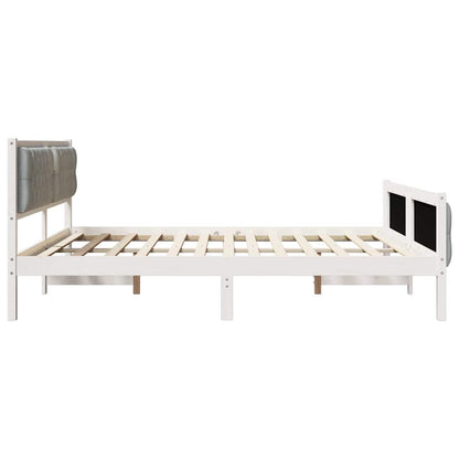 Bedframe met hoofdeinde Lichtgrijs 180 x 200 cm Stof