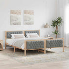 Bed Frame Light Grey 160 x 200 cm Solid Pine Wood