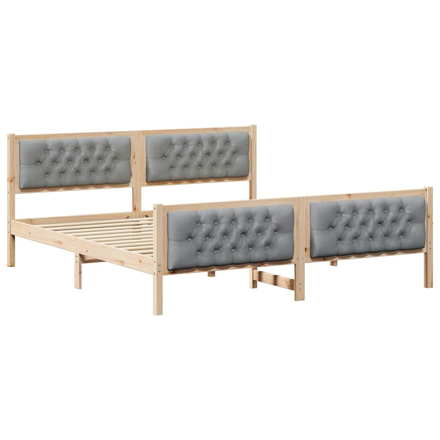 Bedframe met hoofdeinde Lichtgrijs 160 x 200 cm Stof