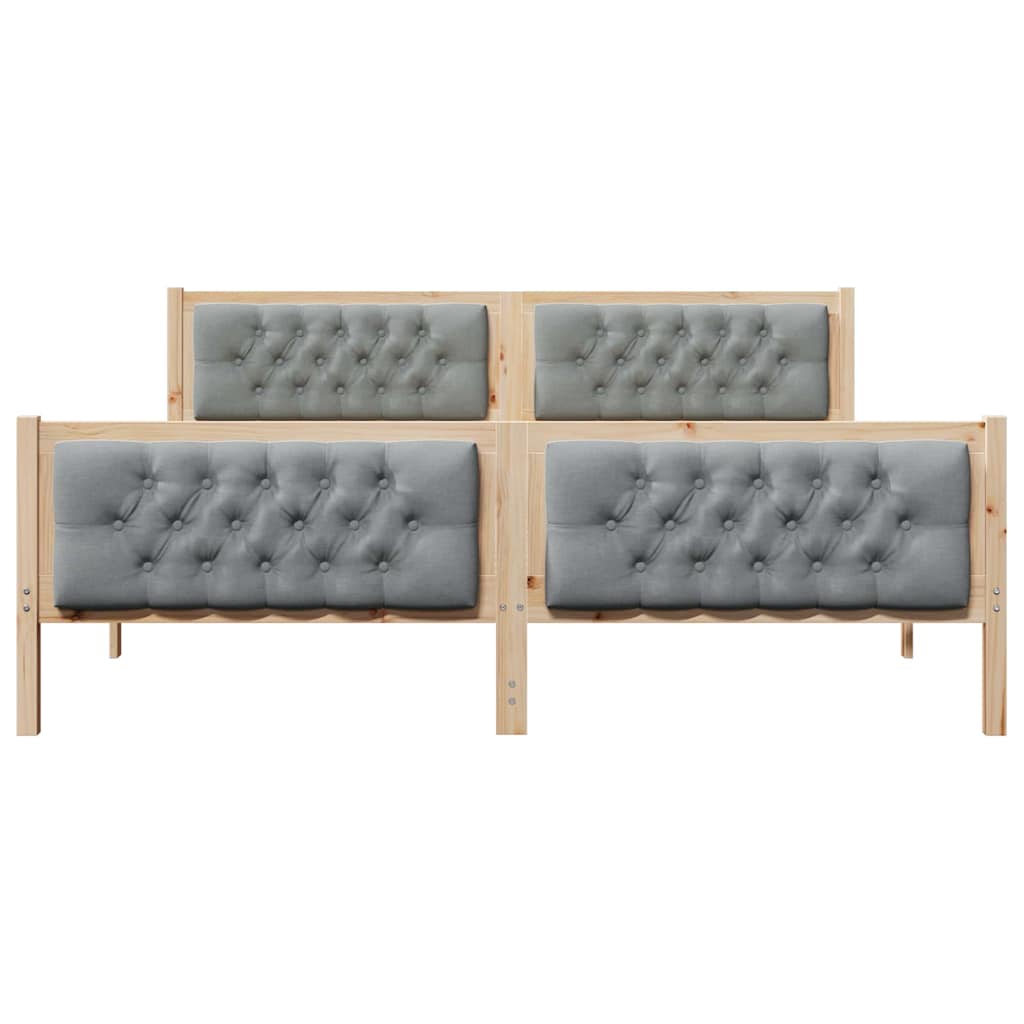 Bedframe met hoofdeinde Lichtgrijs 160 x 200 cm Stof