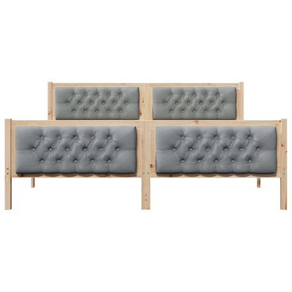 Bedframe met hoofdeinde Lichtgrijs 160 x 200 cm Stof