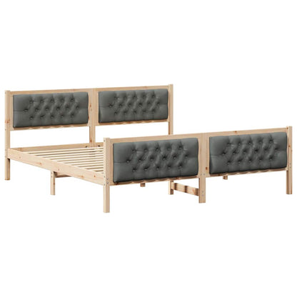 Bedframe met hoofdeinde Donkergrijs 160 x 200 cm Stof