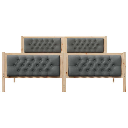 Bedframe met hoofdeinde Donkergrijs 160 x 200 cm Stof