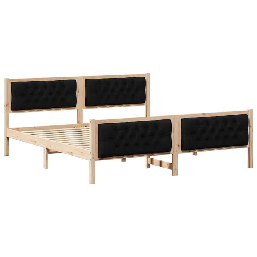 Bedframe met hoofdeinde Zwart 160 x 200 cm Stof