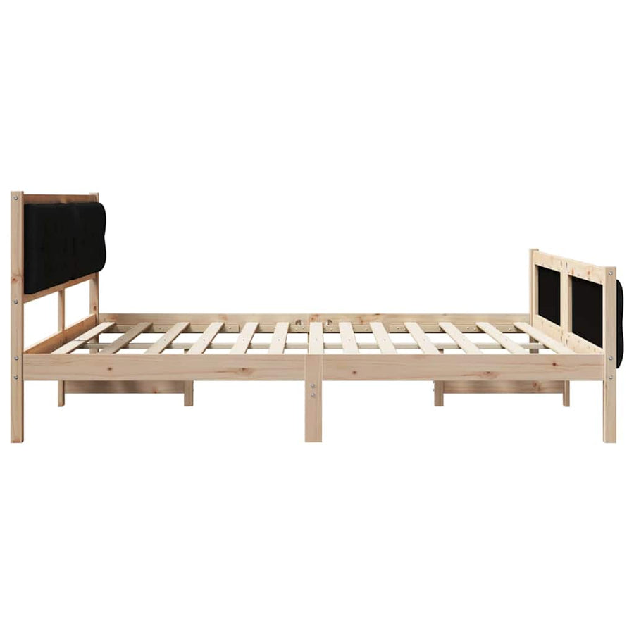 Bedframe met hoofdeinde Zwart 160 x 200 cm Stof