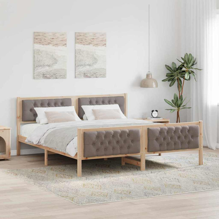 Bedframe met hoofdeinde Taupe 160 x 200 cm Stof