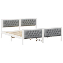 Bedframe met hoofdeinde Lichtgrijs 160 x 200 cm Stof