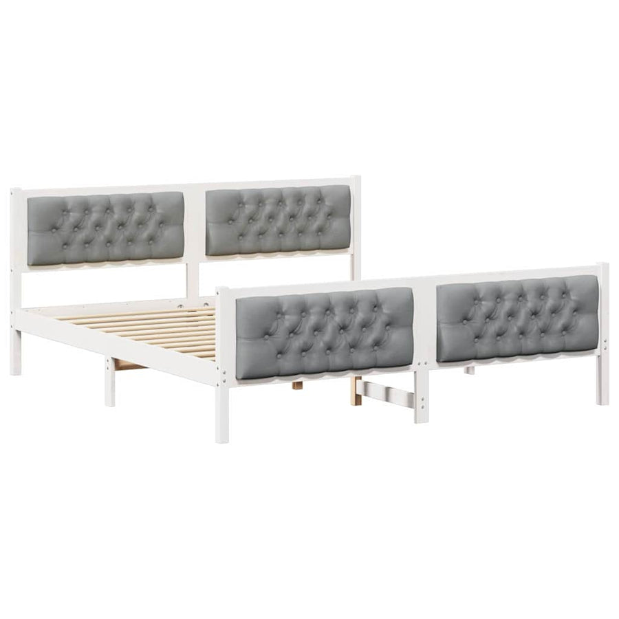 Bedframe met hoofdeinde Lichtgrijs 160 x 200 cm Stof