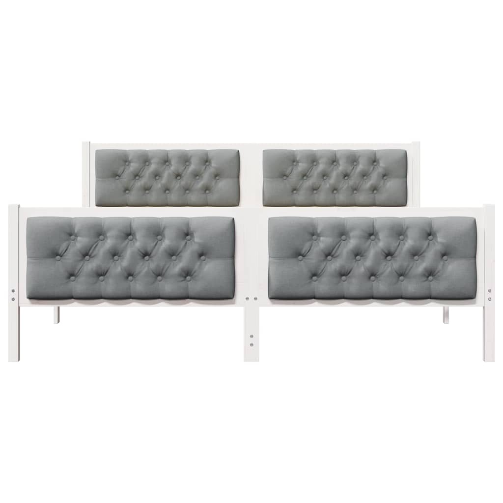 Bedframe met hoofdeinde Lichtgrijs 160 x 200 cm Stof