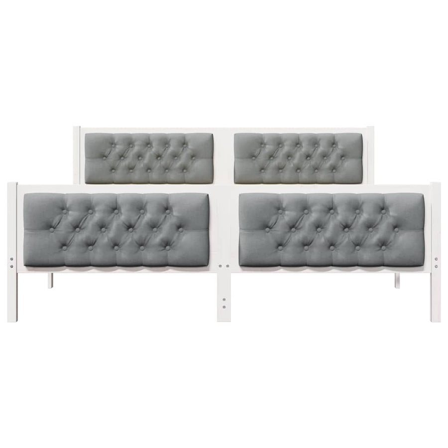Bedframe met hoofdeinde Lichtgrijs 160 x 200 cm Stof